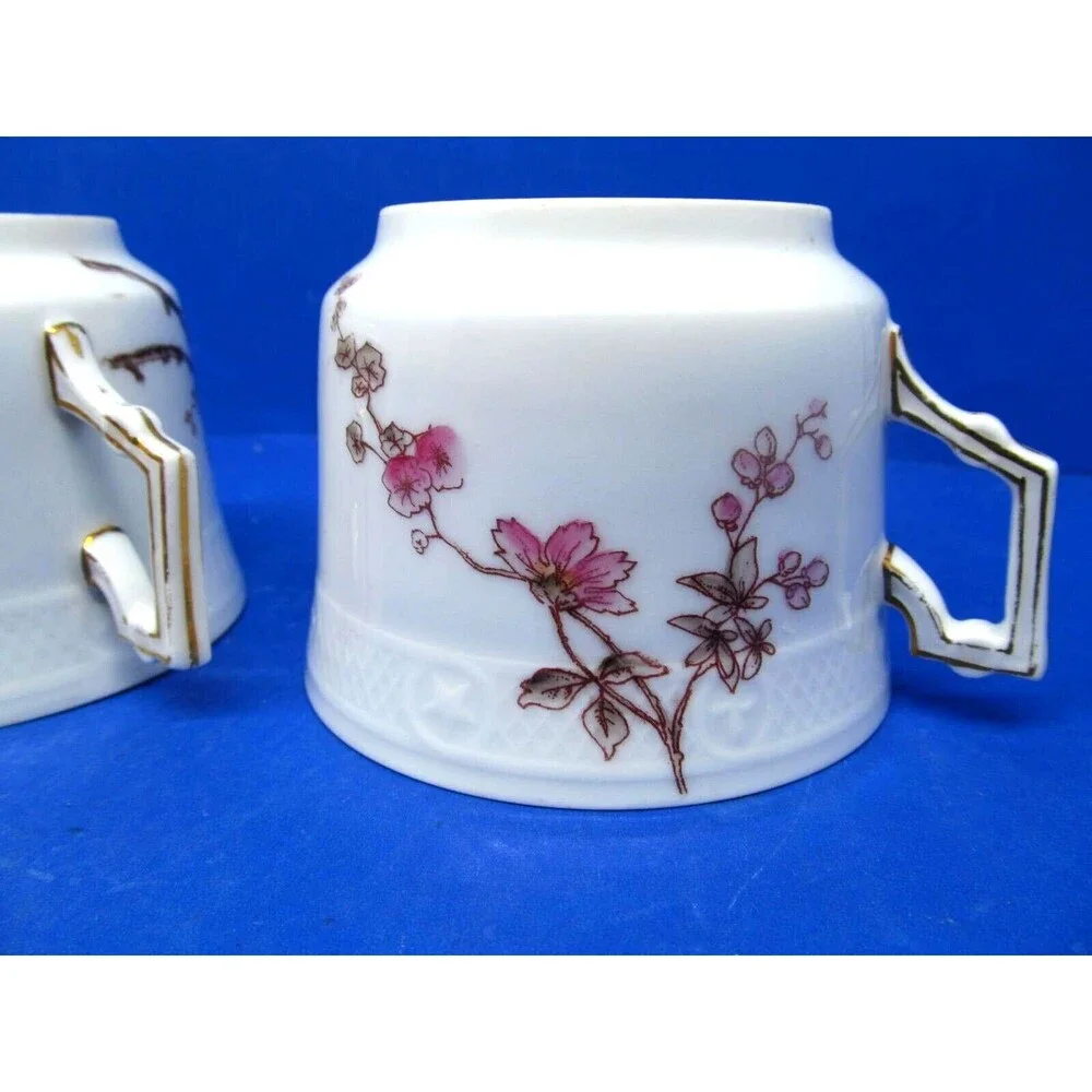 D & C Limoges France Set Of 2 Cherry Blossom 2 1/4